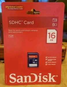 New SanDisk 16GB SDHC Memory Card Factory Sealed - Picture 1 of 2