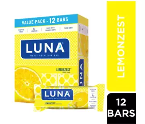 LUNA LemonZest Flavor Snack Bars, Gluten-Free Protein Bars, 12ct - Picture 1 of 1