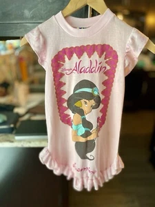 Vintage Disney Jasmine Aladdin Pink Nightgown Pajama Shirt 1990s Size 8 Girls - Picture 1 of 10