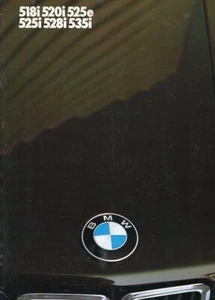 BMW 518i/520i/525e/525i/528i/535i - folleto de ventas 1986 Reino Unido, 34 páginas - Imagen 1 de 1