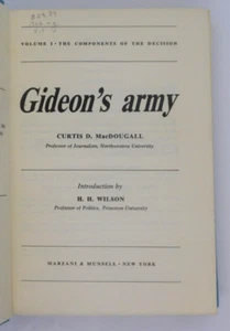Book Gideons Army Curtis MacDougall Henry Agard Wallace 1965 Politics Roosevelt - Picture 1 of 3