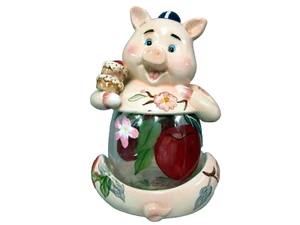 New Pig Red Apple Tealight Candle Holder Container Pigs Apples Tea Lights - Picture 1 of 10