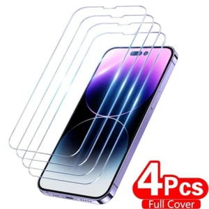 4PCS Tempered Glass Screen Protector for iPhone 11-15 Pro Max, X XR XS Max - Picture 1 of 6