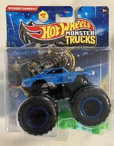 Camión Dodge Charger R/T 2025 Hot Wheels Monster Trucks azul con auto triturado NUEVO - Imagen 1 de 1