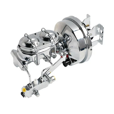 For 1958-64 Chevy Impala 8" Chrome Power Brake Booster Conversion Kit Disc/Drum - Image 1 of 4