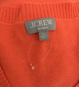 J.CREW Women's Size XL Cashmere shrunken V-neck sweater in Orange BM640 - NWOT - Picture 1 of 10