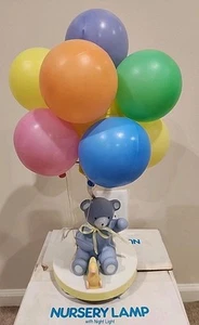 Dolly Baby Bears Nursery Lamp With Night Light Balloons Vintage 1980s With Box - Picture 1 of 5