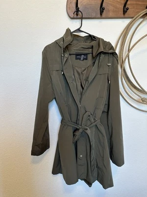 Classic London Fog Trench Rain Jacket - Olive Green Hooded XXL - Image 1 of 4