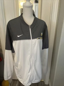 Nike Oregon Ducks Jacke Herren Large weiß grau Dri Fit Full Zip Pfützen - Bild 1 von 12