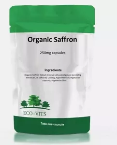 Saffron 250mg Organic Capsules – Mood Support & Emotional Wellness - Picture 1 of 2