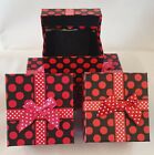 5x Spotted Polka Dots Gift Boxes Watches Jewellery Padded Insert 8.5cmx8cmx5cm