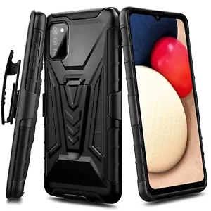 Für Samsung A02S/M02S stoßfester Gürtelclip Ständer Etui Vollabdeckung Holster - Bild 1 von 8