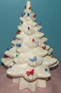 Vintage 1970’s 13” White Ceramic Christmas Tree - Picture 1 of 8