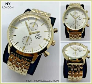 Men's CLASSY ELEGANT DIVER Round Gold LUXURY Designer Fashion WRIST WATCH 47mm - Picture 1 of 8