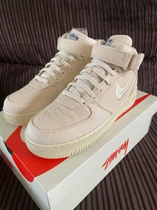Nike x Stussy Air Force 1 ‘07 Mid SP - Fossil - UK7/US8✅ 100% AUTHENTIC✅ - Picture 1 of 8
