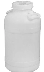 FUSTO BOCCA LARGA LT 50 IN PLASTICA BIANCA CON MANIGLIE PER RUBINETTO DF 840189 - Foto 1 di 2