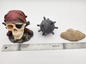 Floating Water Mine And Pirate Head Fish Aquarium Decor - Picture 1 of 10