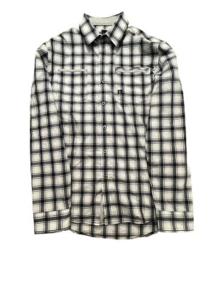 Camisa 7 DIAMONDS Grande Manga Larga Negra A D Blanca Diseño a Cuadros Abotonada L Foto 1 de 4