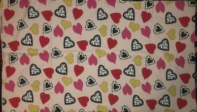 Fabric Hearts Red Pink Animal Print Flannel Cotton 2/3 yd (24") length x 43" W  - Image 1 of 3