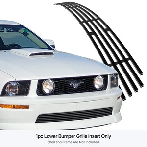 Fits 2005-2009 Ford Mustang GT V8 Lower Bumper Black Billet Grille Grill Insert - Picture 1 of 7