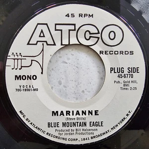 Blue Mountain Eagle – Marianne - Rare Ex Con 1970 Texas Rock Promo 7" - Picture 1 of 4
