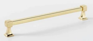 Tirador de gabinete de mango de centro a centro de 8" de latón pulido Alno Cube A985-8-PB - Imagen 1 de 9