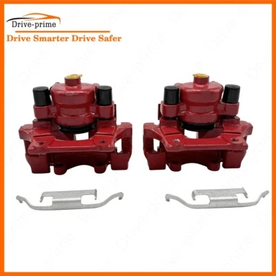 Red Pair Rear Brake Calipers w/ Bracket for BMW X1 323i 325i 328xi 328i xDrive - Image 1 of 4