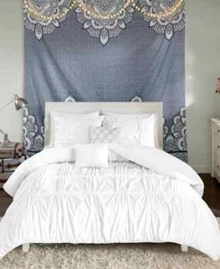 Intelligent Design Elegant Pleated Benny 4-Pc. Duvet Set TWIN / TWIN XL White - Picture 1 of 5