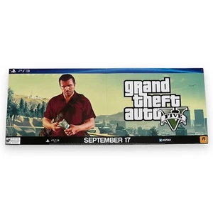 "Póster banner de exhibición promocional Grand Theft Auto V Store 53x21"" versión 2013 PS3" - Imagen 1 de 3