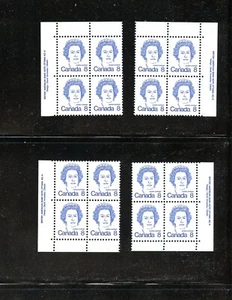 LOT 3008 MINT 593v P4 MATCHING SET PLATE BLOCKS CARICATURE QUEEN ELIZABETH 11 - Picture 1 of 1