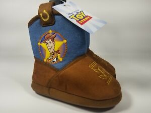 NWT Todder Boys Size 9/10 Toy Story Boot Slippers Woody Cowboy Disney