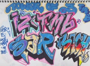 SAR Sketch 21x28cm for IZ THE WIZ COPE/QUIK/TAKI/SEEN/ZEPHYR/FUTURA/LADYPINK/CES - Picture 1 of 10