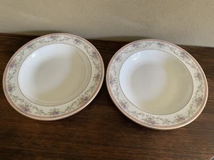 2 Christopher Stuart Bone China Bowls Soup Bowl 9” Y 1013 Spring Crest Flora - Picture 1 of 11
