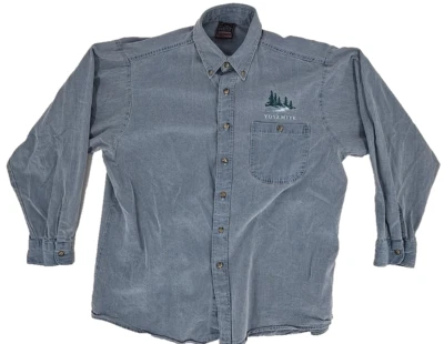 Vtg Habitat Wilderness Shirt Long Sleeve Denim Button Mens L Yosemite / Wolf USA - Image 1 of 4
