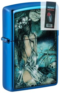 Zippo 49764 Victoria Frances Design High Polish Blue Lighter + FLINT PACK - Picture 1 of 1
