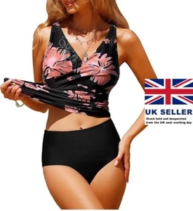 UMIPUBO Women's Tankini Sets Tummy Control Swimsuit Push Up Swimwear S UK8-10 - Picture 1 of 8