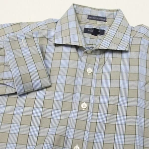Burberry London Shirt Mens 15.5 - 33 Green Blue Glen Plaid Check French Cuffs - Picture 1 of 10