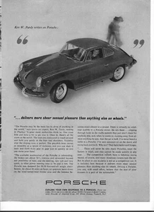 Original 1963 Porsche 356 vintage print ad "Delivers more sheer sensual pleasure - Picture 1 of 1