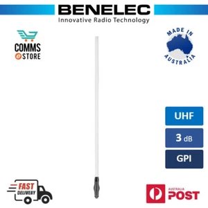Benelec UHF 3dB GPI Mobile Antenna 477MHz, White - 026384W - Picture 1 of 2