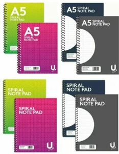 A4 A5 A7 SPIRAL BOUND NOTEPAD BOOK LINED RULED OFFICE JOTTER PAD WORK SHOPPING - Picture 1 of 21