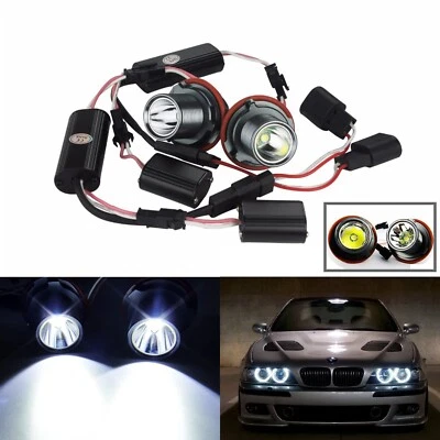 2x 6000K 10W LED Angel Eye Halo Ring Lights For BMW E39 E60 X5 E53 E63 E65 X3 - Image 1 of 4