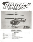 BLADE CX 3 E-FLITE MD 520 N INSTRUCTION BOOK