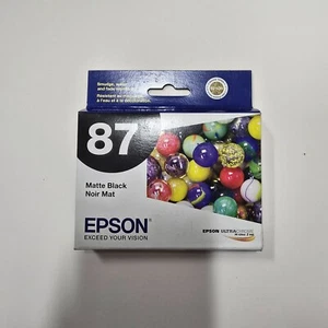 New Genuine Epson #87 T087820 Matt Black Ink Cartridge Sealed Exp 2014-2015 - Picture 1 of 2