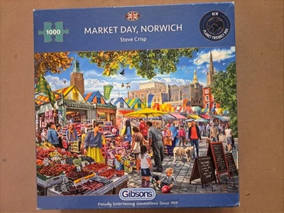 STEVE CRISP: MARKET DAY NORWICH: 1000 PIECE JIGSAW GUARANTEED COMPLETE - Image 1 of 2