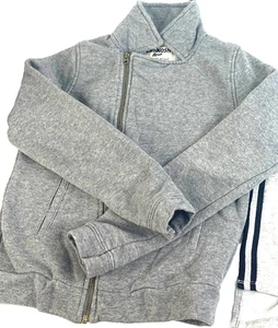 RARE Oshkosh B'gosh Girls Jacket Size 10 Grey Glittery Moto style Asymmetrical - Picture 1 of 2