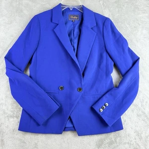 Buckley Tailors Blazer Jacket Womens 2 Royal Blue Double Breasted Career Office - Picture 1 of 16