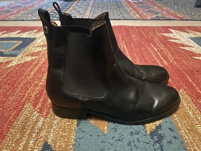 Botas para mujer Frye Melissa Chelsea Whipstitch ribete talla 9 B cuero negro Foto 1 de 4