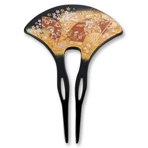 Japanese Hair Accesory Japanese Fan Sakura Design Lacquer Ornamental Hair Pin - Picture 1 of 7