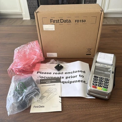 Máquina de tarjetas de crédito First Data FD150 EMV NFC (dial/IP) nueva Foto 1 de 4
