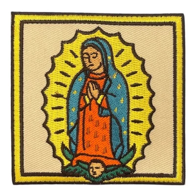 Virgin of Guadalupe Iron On Embroidered Patch Badge Mexican Catholic Faith 3x3 - Image 1 of 3